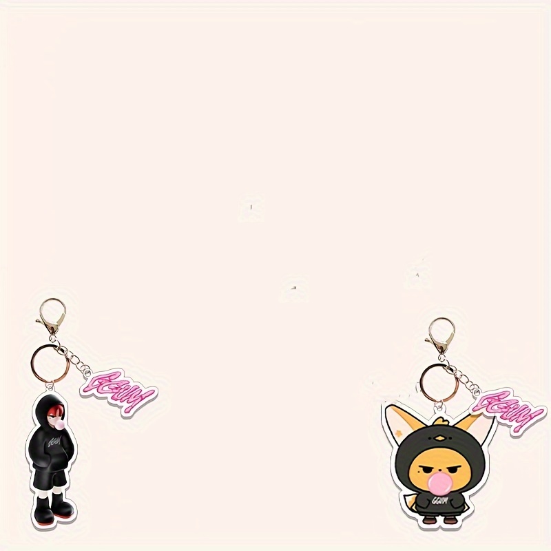 

Cartoon Acrylic Keychain, Kpop Themed, Cute Pendant, High-quality Ladies Fashion Accessory, Single Keyring With Lobster Clasp, Decorative Fan Gift For Anniversary