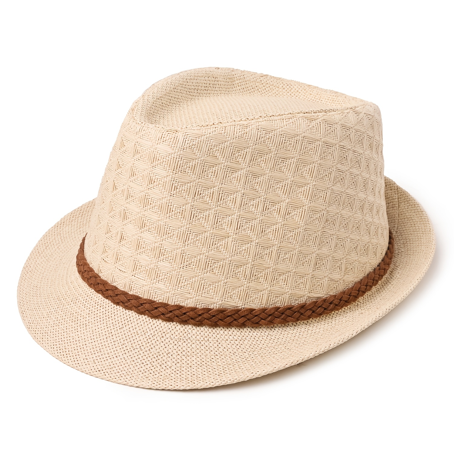 TEMU British Style Straw Hat Suitable For Men And Women In , Rope Decoration, Solid , Lightweight And Suitable For Outdoor Activities And Daily