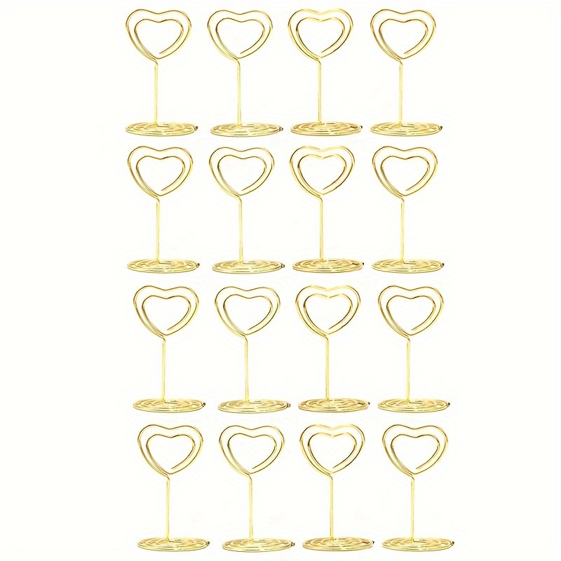TEMU 16 Piezas de Elegantes Portatarjetas Metálicos de Dorado - Ideales para Números de Mesa en , Asientos en de Hoteles, Exhibición de Fotos y Clips