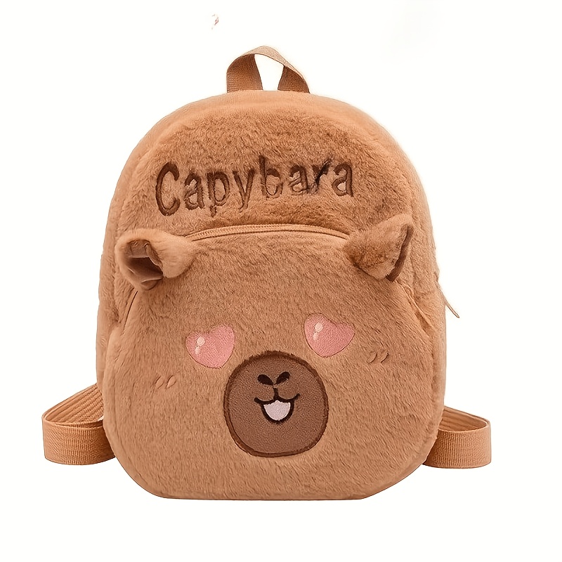 TEMU Mochila de peluche de y nutria de río - ¡Un para el desplazamiento diario! Mochila mini de de dibujos animados con + almacenamiento práctico,