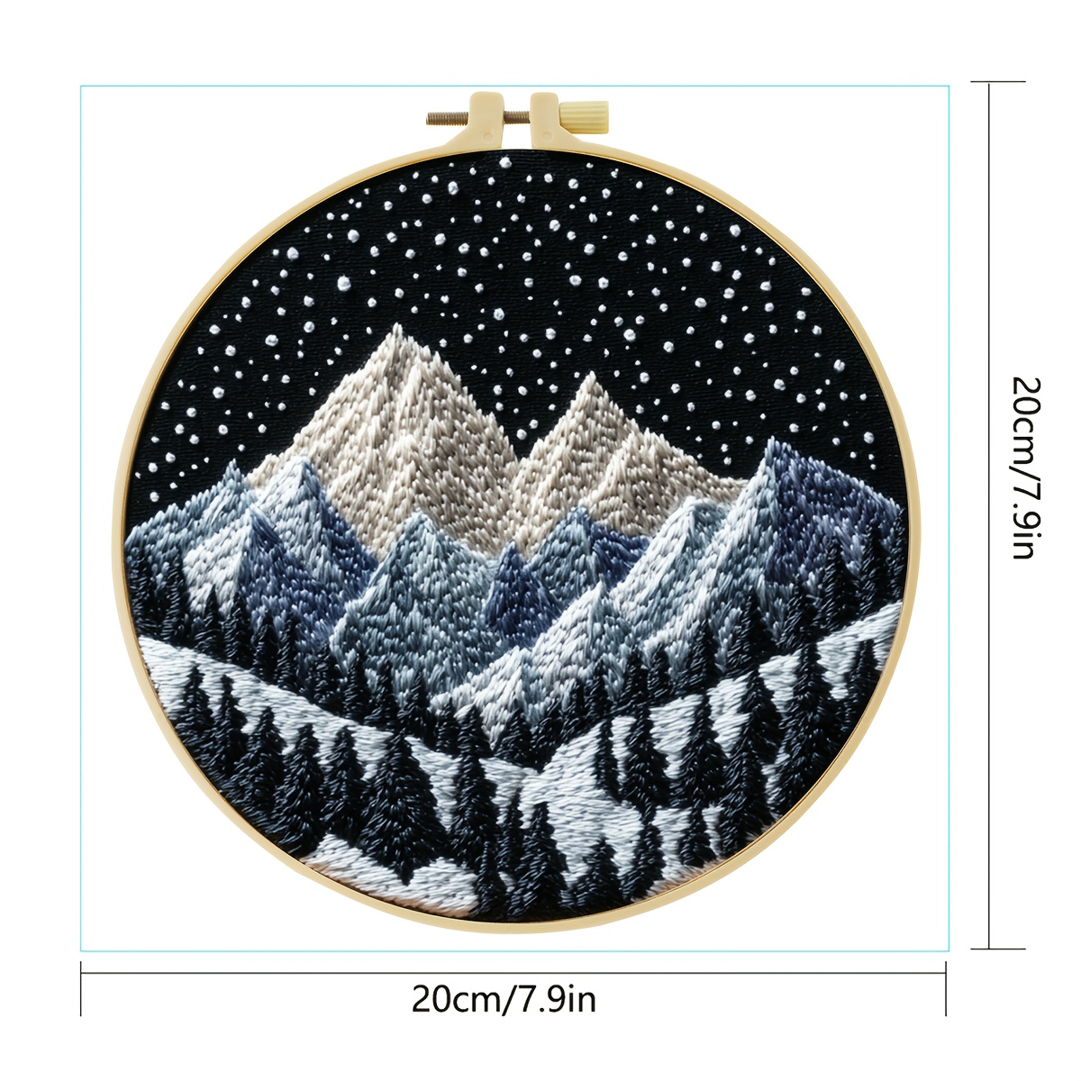 Embroidery Set with Snow Mountain Pattern