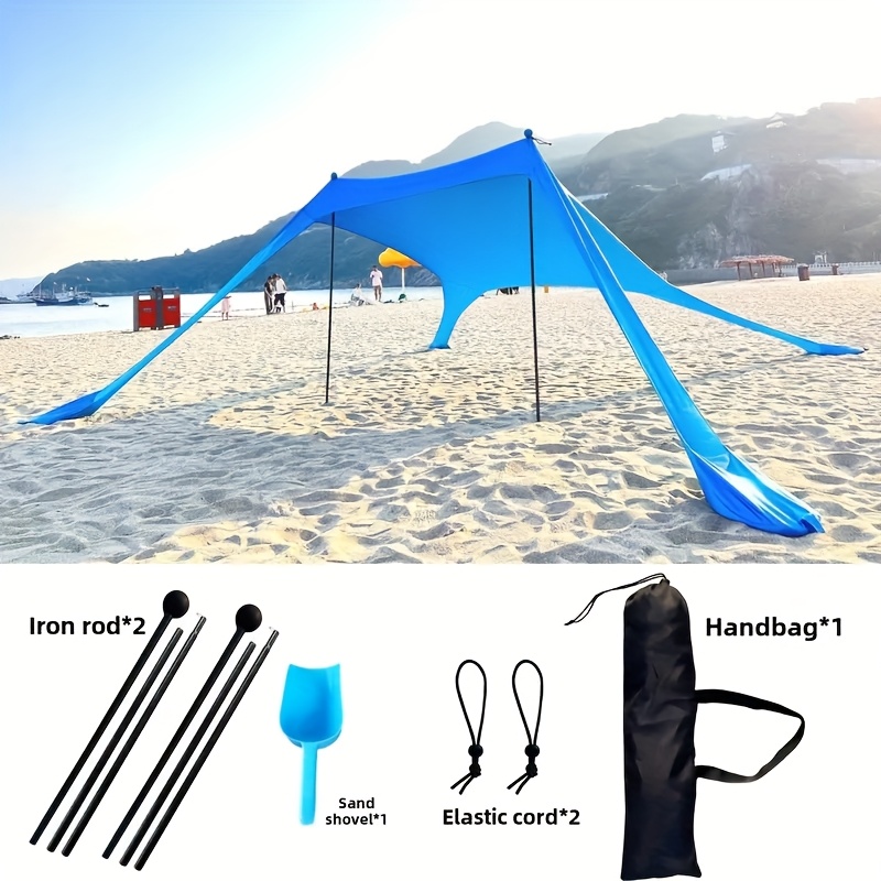 Beach Tent, Camping Sunshade, Sun Protection, Beach Canopy, Suitable For Outdoor, Park, Seaside, Fishing, Backyard, Picnic