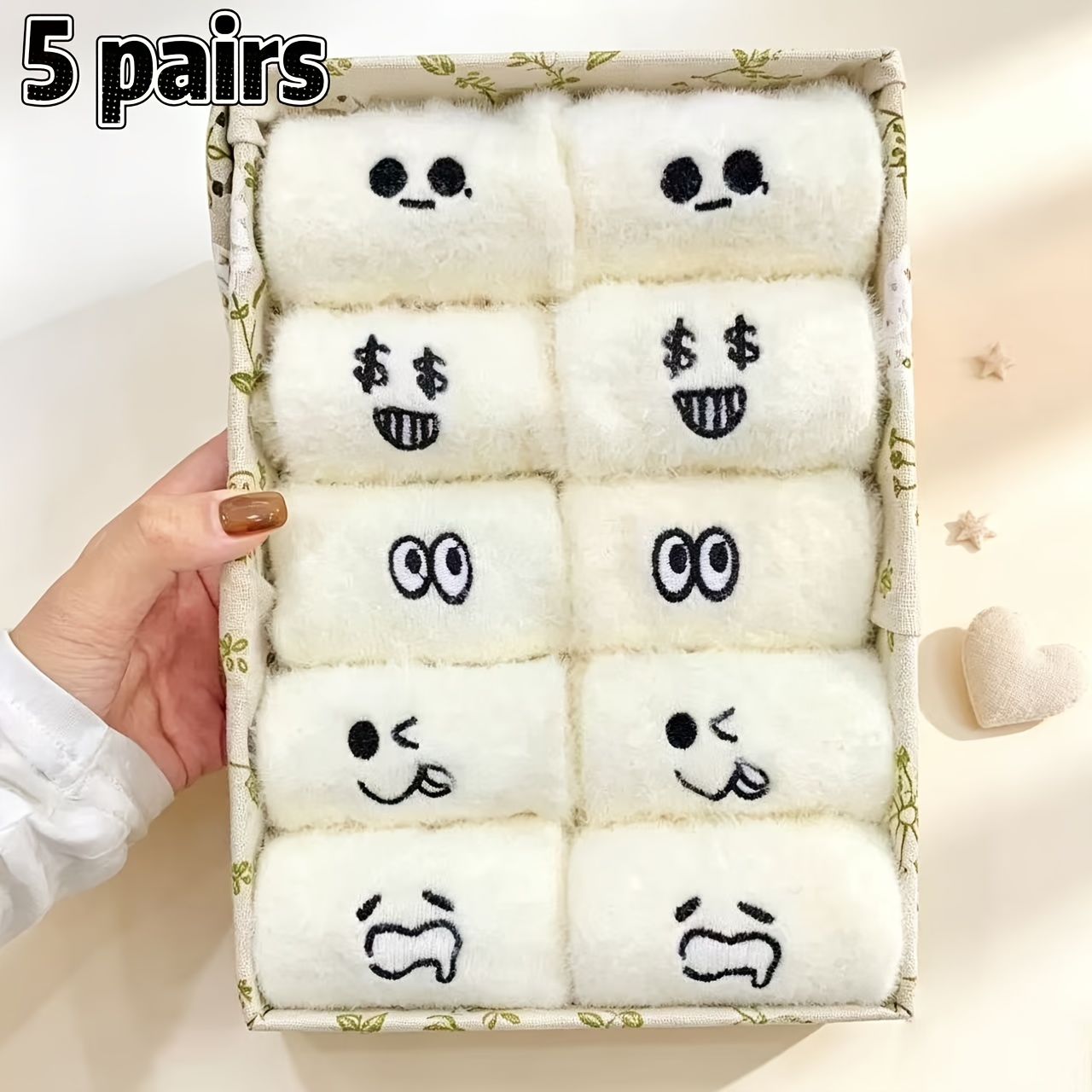 TEMU 5 Pairs Women's Autumn Winter Thick Warm Fluffy Long Socks, Home, Sleep And Casual Wear Socks, Ideal Gift For Cold Weather, Mid-calf Solid Color