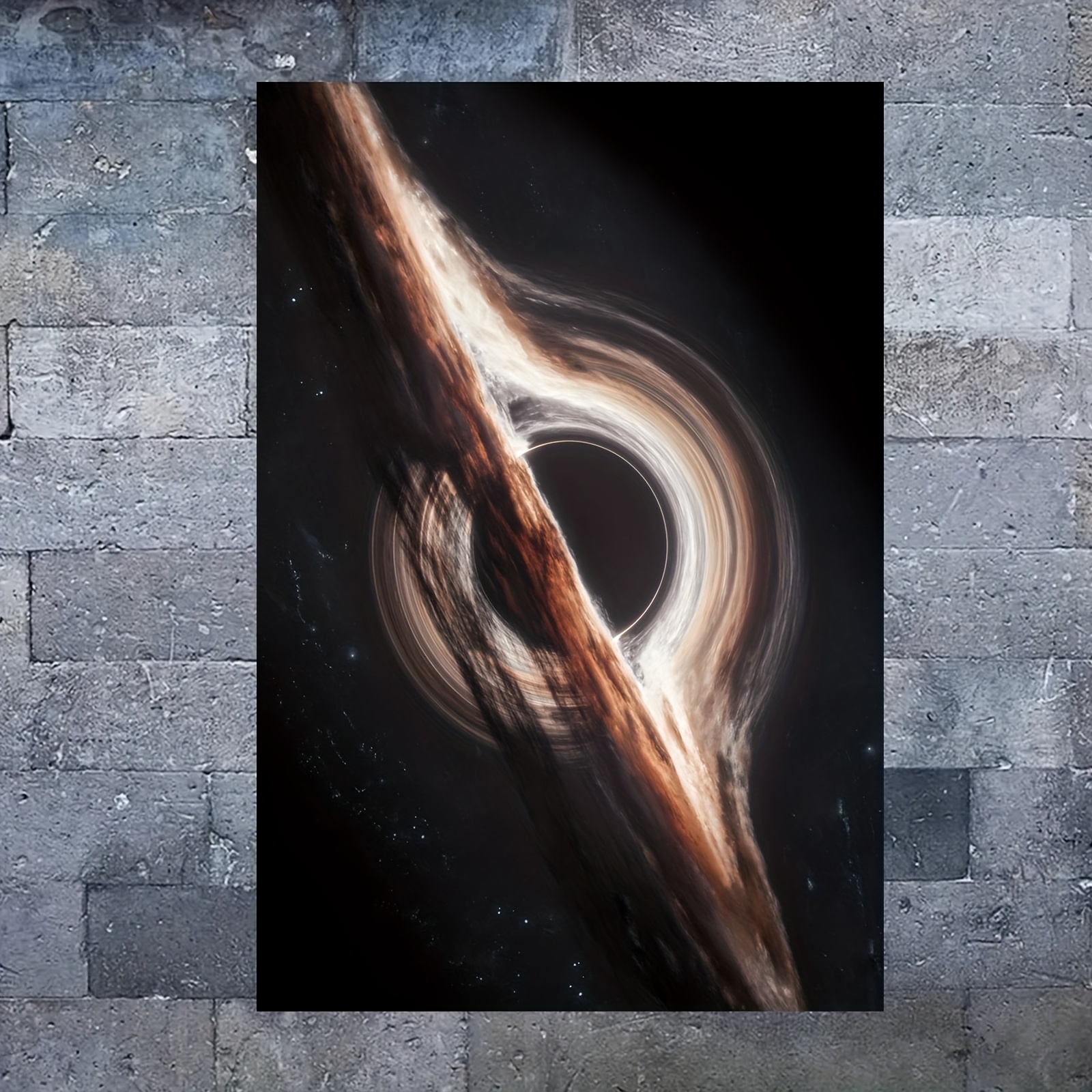 1 Stk Rahmenloses Schwarzes Loch Leinwanddruck - 30.48x45.72 cm Moderne Weltraum-Wanddekoration mit lebendigem kosmischem Design, Hochwertiges Leinwandposter für Wohnzimmer, Schlafzimmer, Büro, Badezimmer - Keine Batterien oder Laser benötigt, Raumdekor, Bürokunst