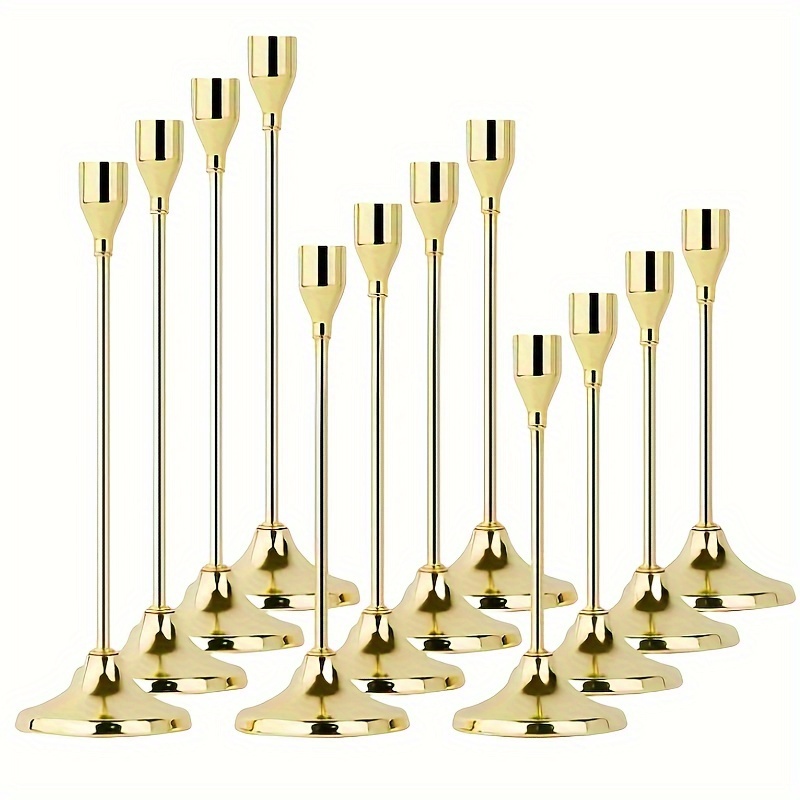 E-shop 12er-Packung Einzelkopf-Metall-Kerzenhalter für Weihnachts- und Halloween-Tischdekoration, für Kerzenabendessen, Foto-Requisiten,