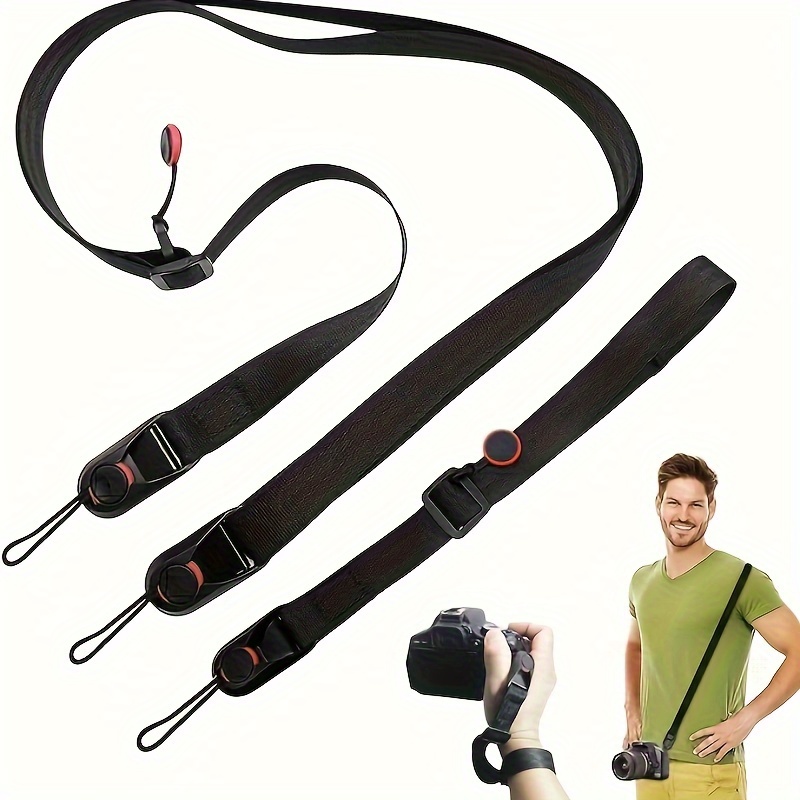 

1pc/set Quick Closure Camera Strap, Black, Suitable For Dslr Cameras (1 Camera Strap+1 Camera Strap)