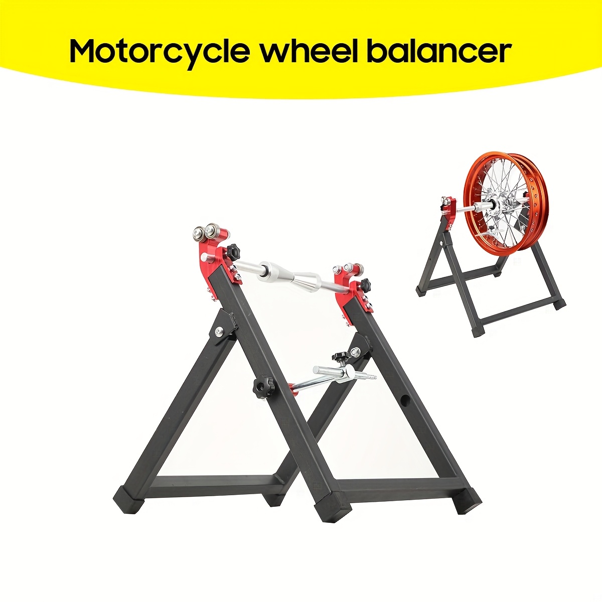 Motorcycle Wheel Balancer - Heavy-duty Static Balance Machine With Folding Design, Portable Wheel Alignment Tool For Motorcycles, Bicycles
