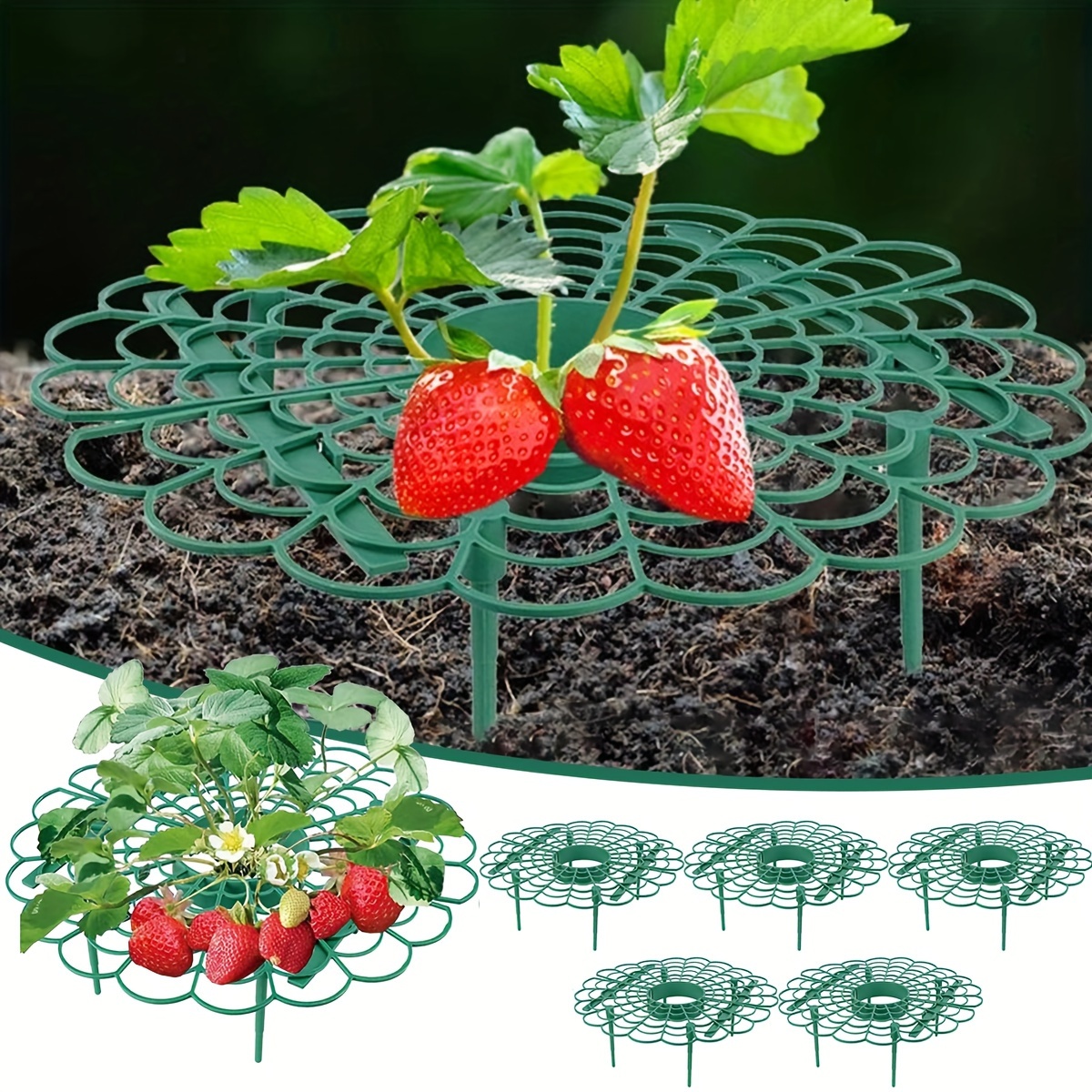

5pcs, Strawberry Supports Adjustable Strawberry Growing Racks Plant Climbing Rack Vine Pillar Garden Stand Keep Berries Clean