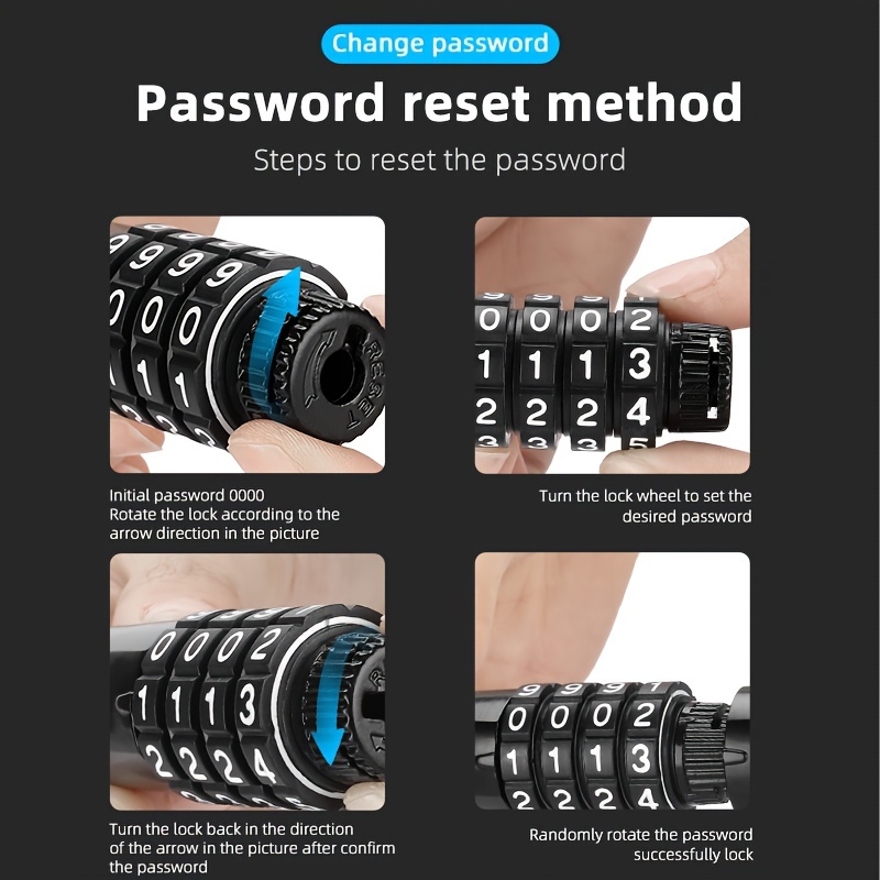 WEST BIKING Bicycle Security Lock with Password, Available in 150Cm/115Cm/90Cm/65Cm Chain Lengths, Ideal for Cycling And Backpacking Additions