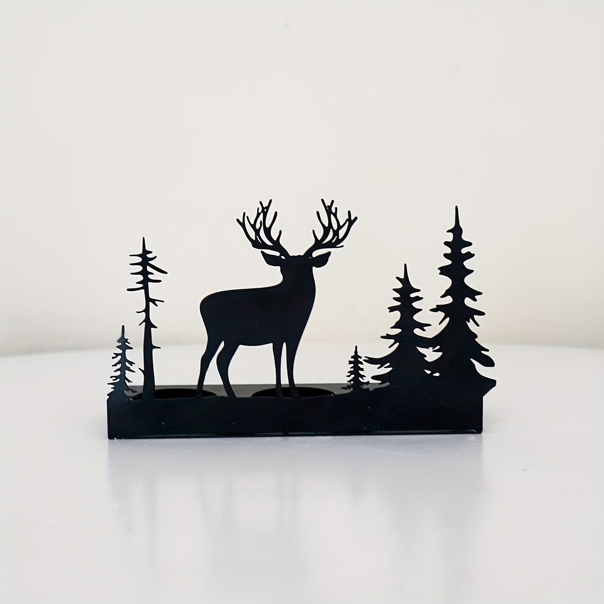 Image of 1pc, Iron Metal Elk Candle Holder, Creative Christmas Gift, Home Decoration Ornament