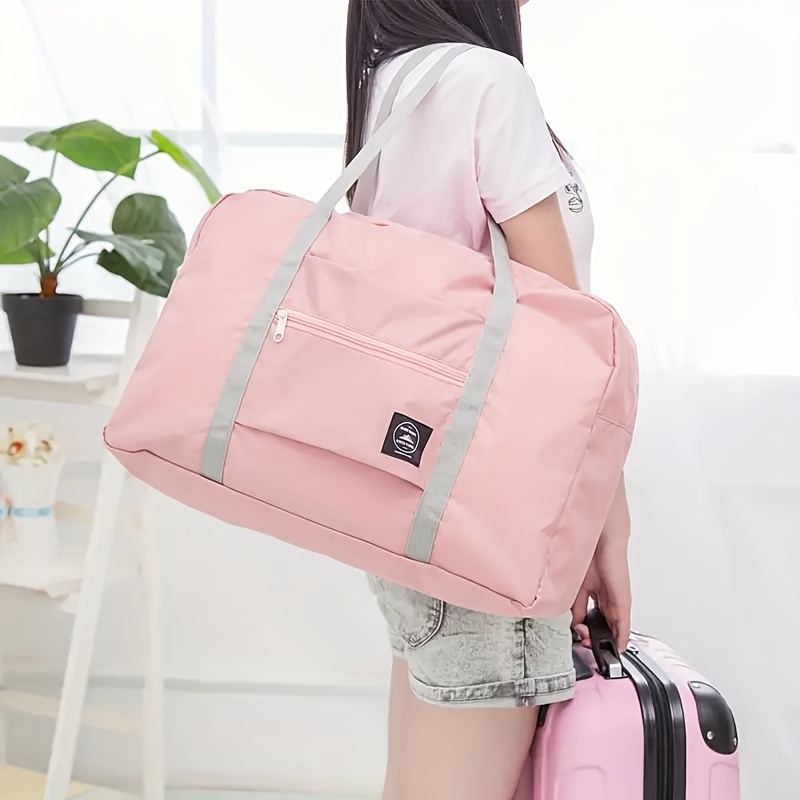 

1pc Travel Airplane Bag Foldable Travel Sports Bag Luggage Sports Fitness Waterproof Nylon Handbag Portable Women's And Girls Travel Vacation Shopping Fitness