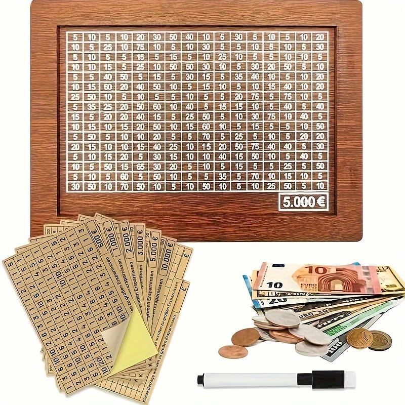 

Stylish Wooden Savings Box With Innovative Planner - Durable Piggy Bank & Coin Organizer For Bedroom, Desk, And Home - Unique Gift Idea