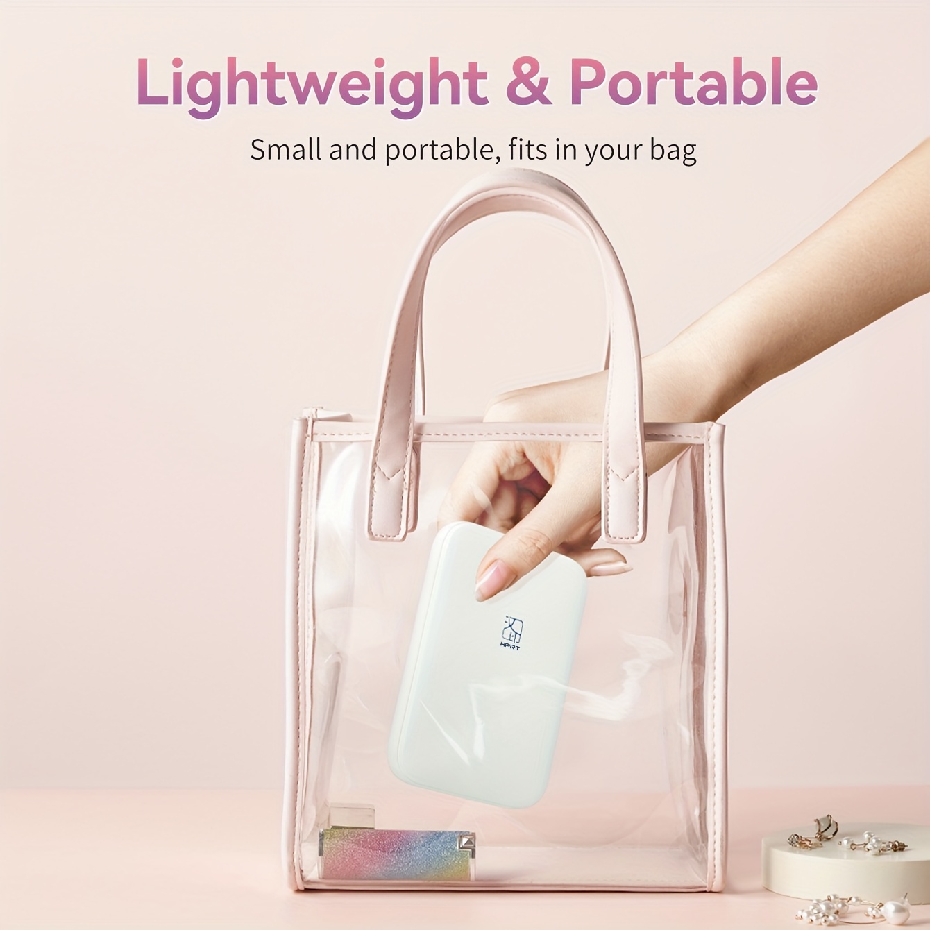 portable photo printer with wireless   313dpi high definition resolution usb powered compatible with ios   smartphones pink white options travel party use photo printing   durable construction 6