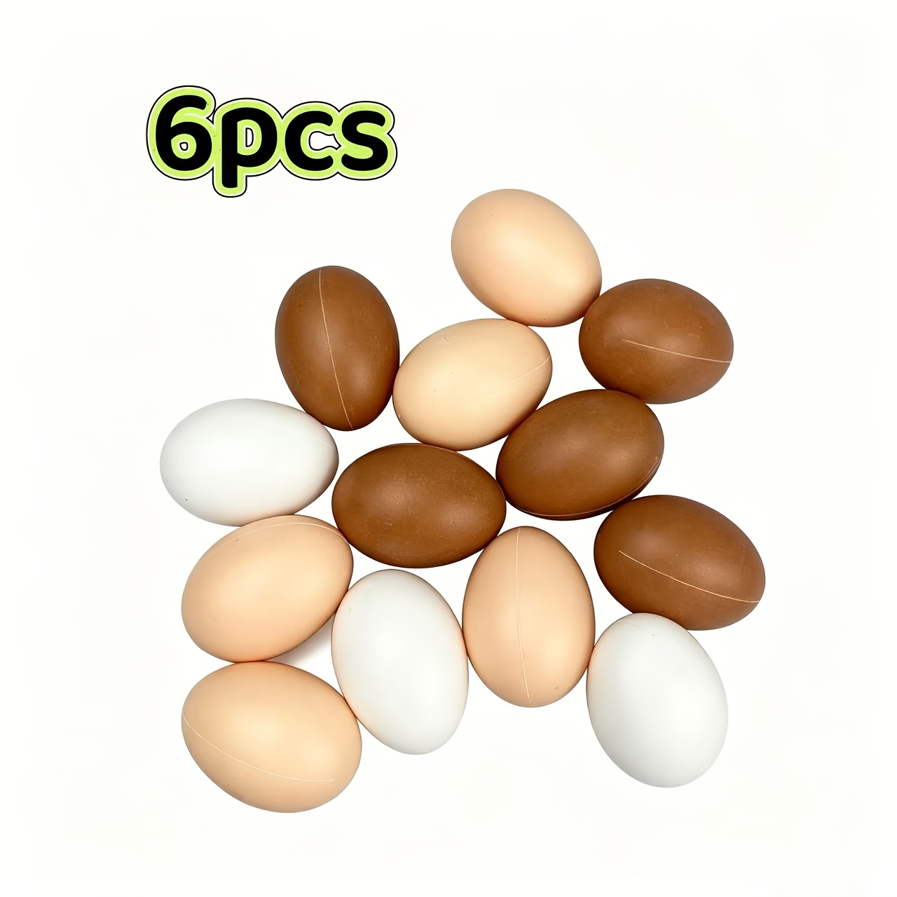 TEMU 6 piezas de huevos realistas de y pollo, adecuados para decoraciones de árbol de Navidad, adornos colgantes de plástico con de y de pollo