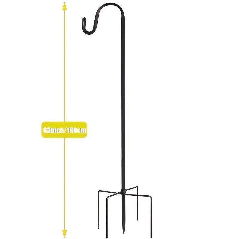 TEMU 1 Pack Heavy Duty Shepherds Hook Outdoor Garden Pole With 5-prong Base - Sturdy Feeder Pole Suitable For Hanging Plant Baskets, Solar Lanterns,