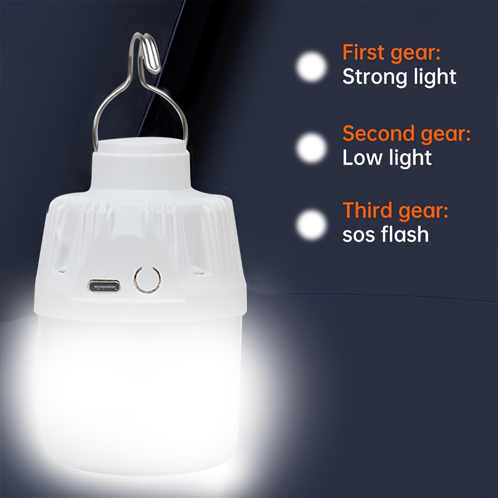 Portable Electric Light for Camping, LED Bulb with USB Charging