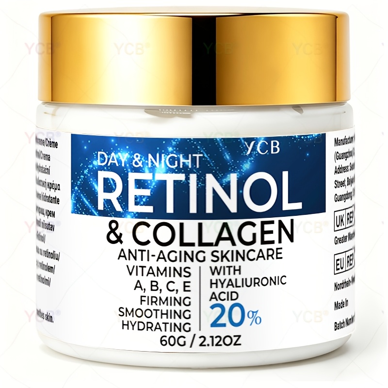 Retinol Collagen Day And Night Moisturizing Cream, Firming And Lifting, Smoothing Skin, Containing Hyaluronic Acid , Skincare, Making Skin Look , Non-greasy Suitable For Types