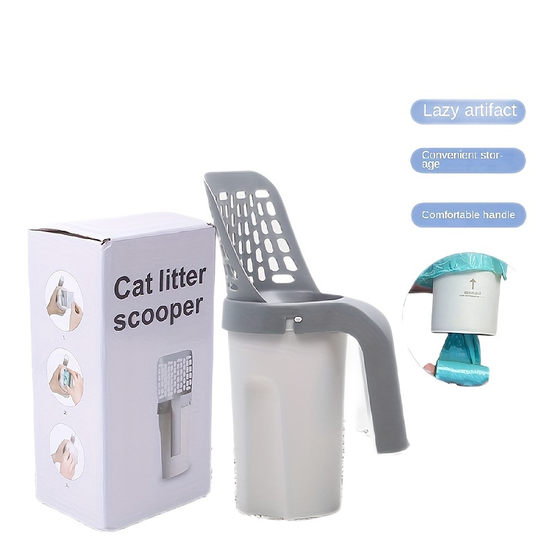 

Easy-clean Cat Litter Scoop With Integrated Bin & Waste Bag Dispenser - Durable Pp Material, Perfect For Home Use Cat Litter Box Self Cleaning Cat Litter Box