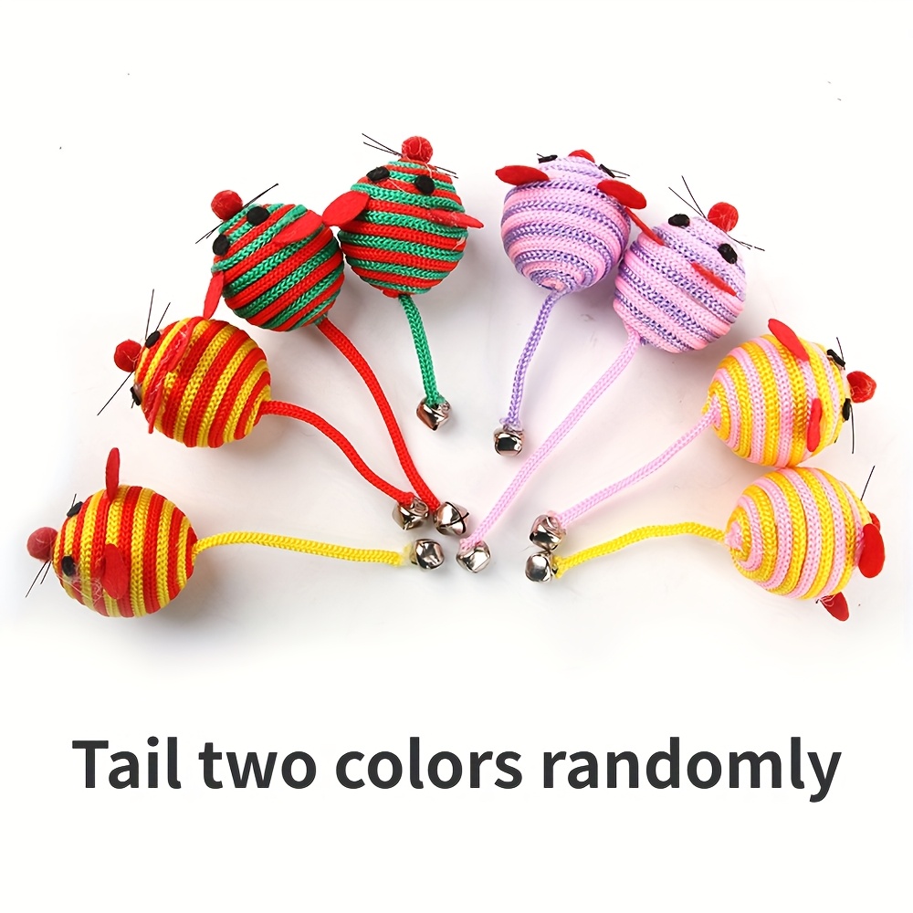 TEMU 1 Piece Of A Cute Mouse-shaped Cat Toy In Assorted Colors, Featuring A Bell. This Interactive Ball Toy Provides Self-entertainment For Cats And