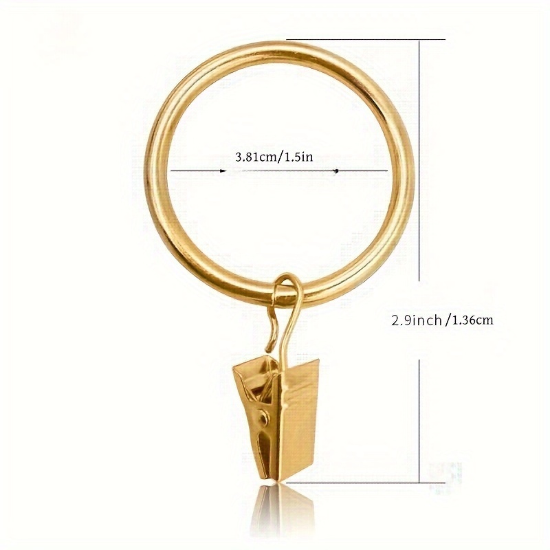 40pcs Antique Brass Curtain Rings With Clips - Durable Metal Grommet Rings For Bathroom, Living Room & Bedroom Decor * Decorative Window