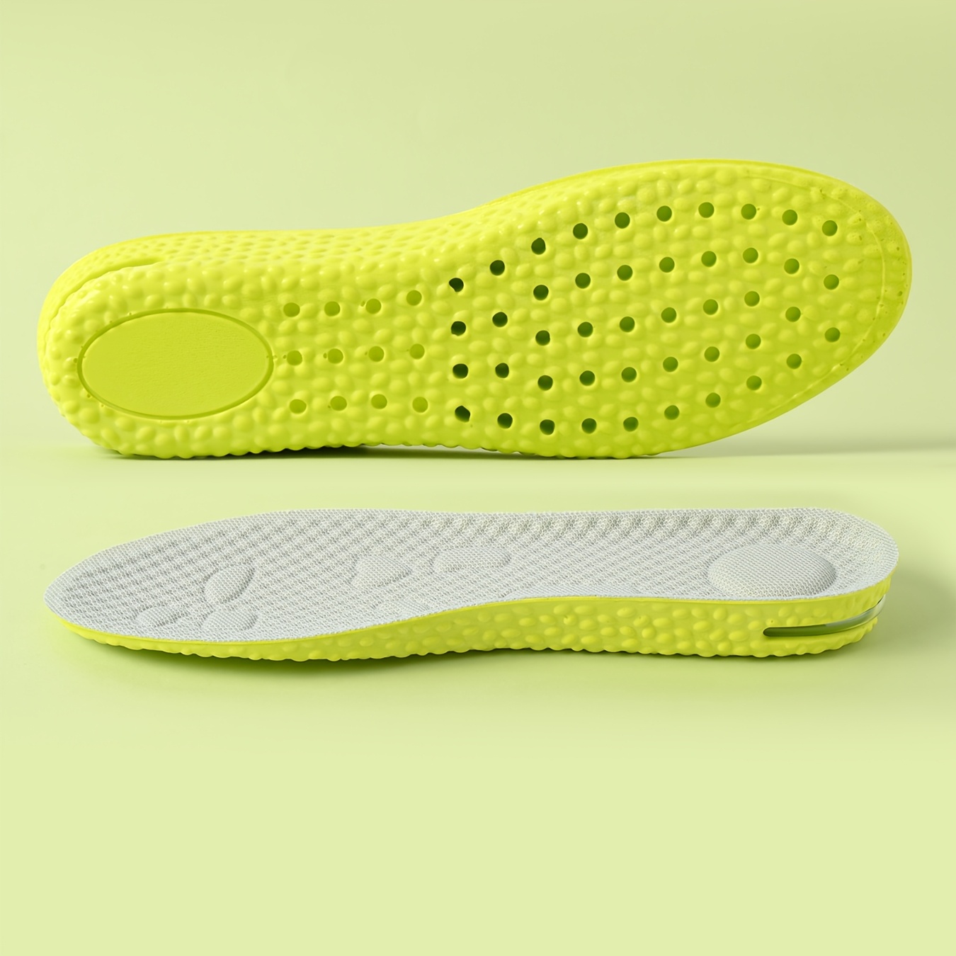 TEMU 1 Pair Of Air-cushioned Height-increasing Insoles, Latex, Elastic, Breathable, Suitable For Casual Shoes And Sneakers