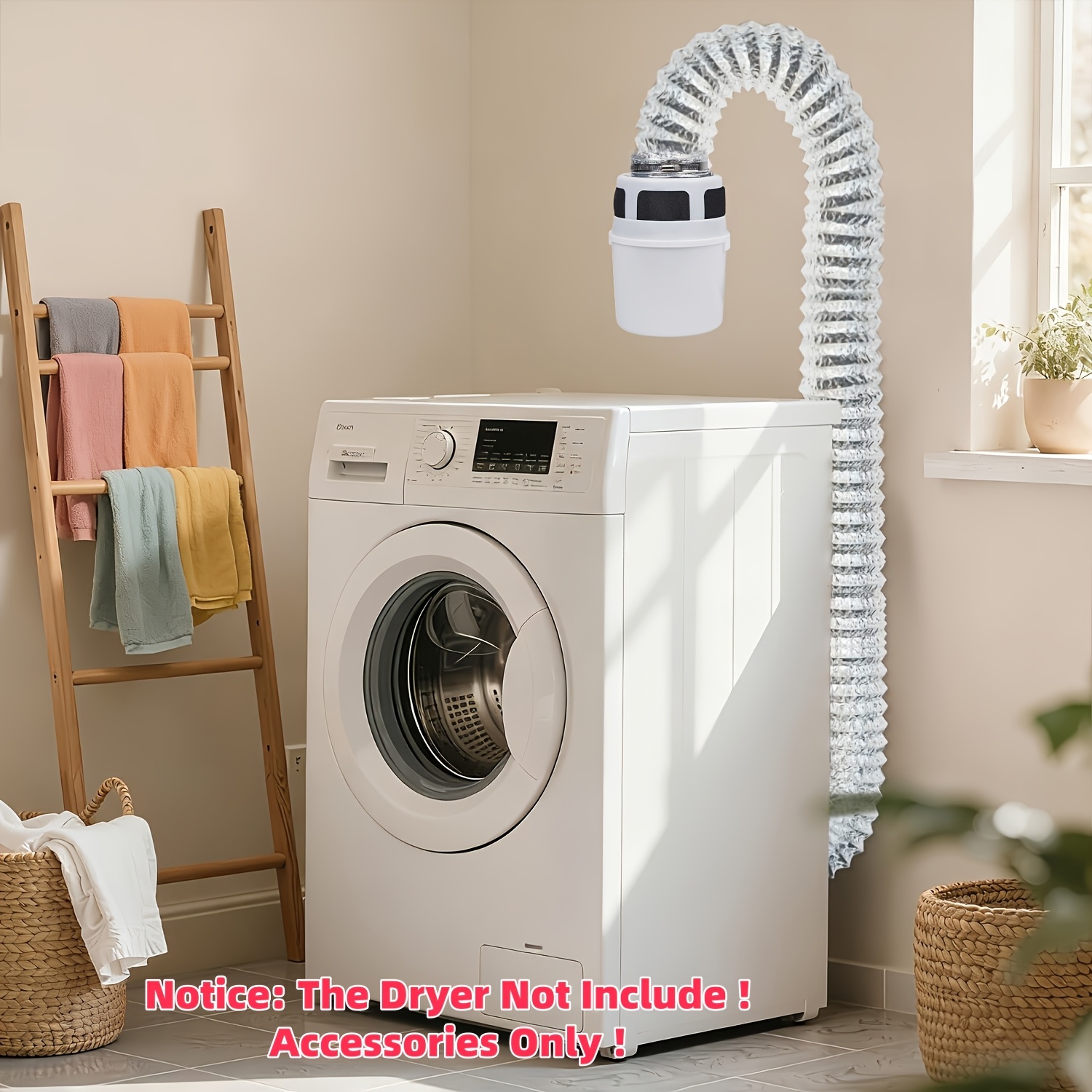 TEMU Kit de conduit de sécheuse d'intérieur 4 en 1 amélioré 2026, comprend un tuyau de conduit de sécheuse de 60 pouces, une boîte de de poussière de