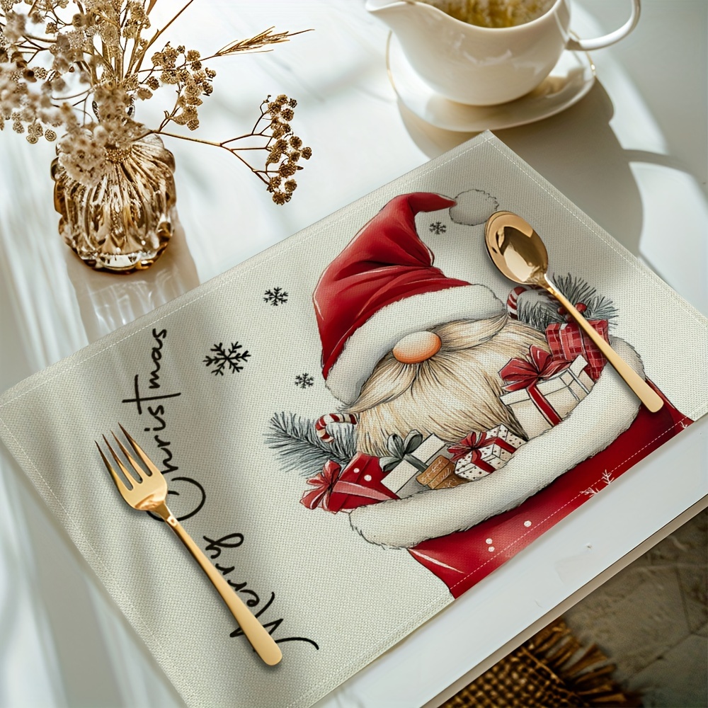 4er-Set Weihnachtszwerg-Tischsets 30.48x45.72 cm