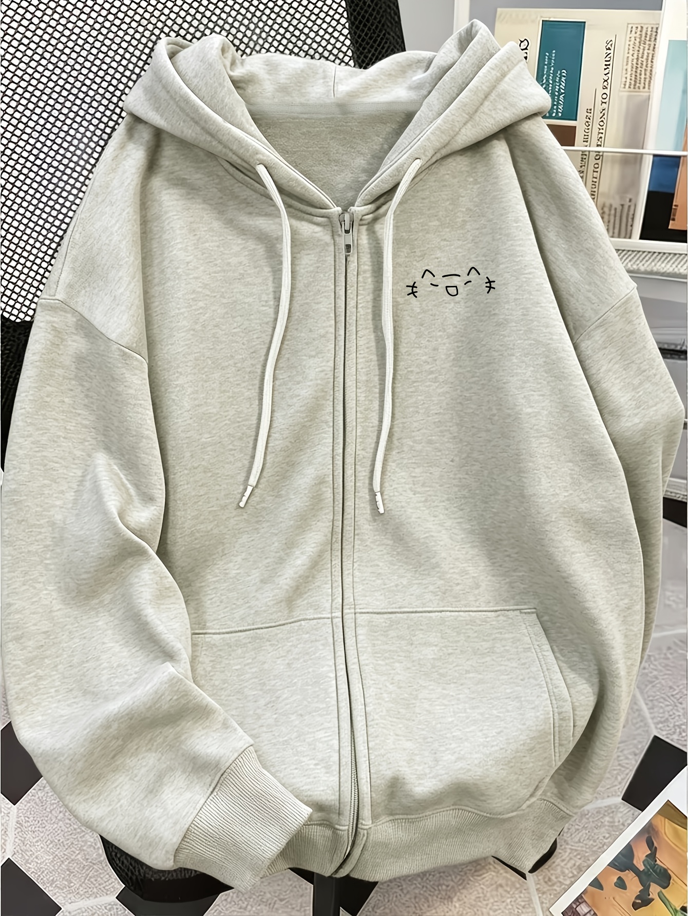 Women's Fleece Lined Hooded Zip-Up Sweatshirt Jacket