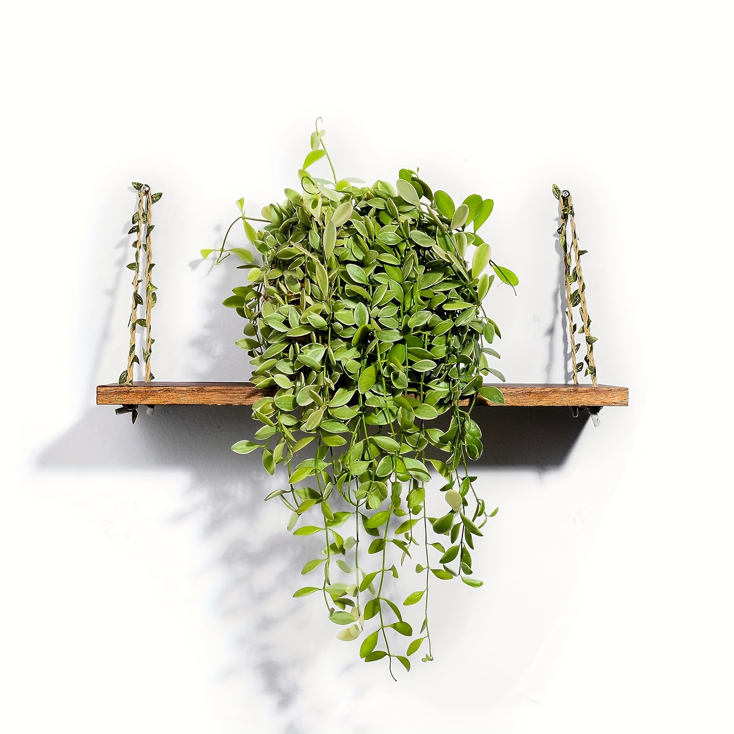 TEMU 2 estantes flotantes de pared - Estantes decorativos de estilo bohemio, estante colgante para decoración del hogar con diseño de nudo de hoja,