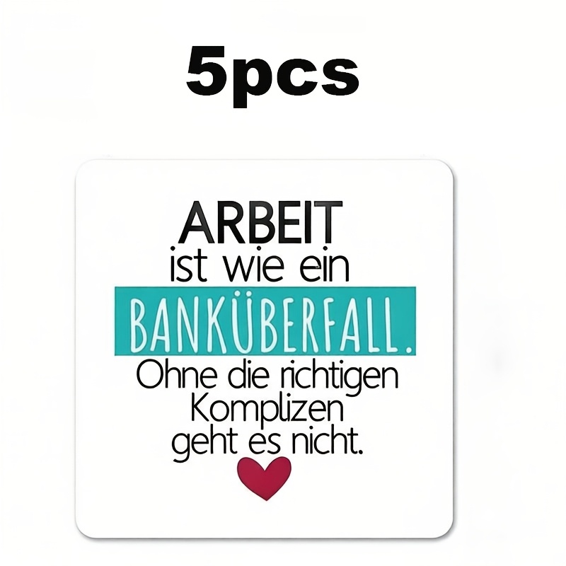 Image of 5pcs/pack, German Motivational Candle Jar Stickers, Fun Gift Packaging Labels For Colleagues, Bosses, , , Perfect Thank-you Or Farewell Gift Tags, Decorative Candle Jar Labels