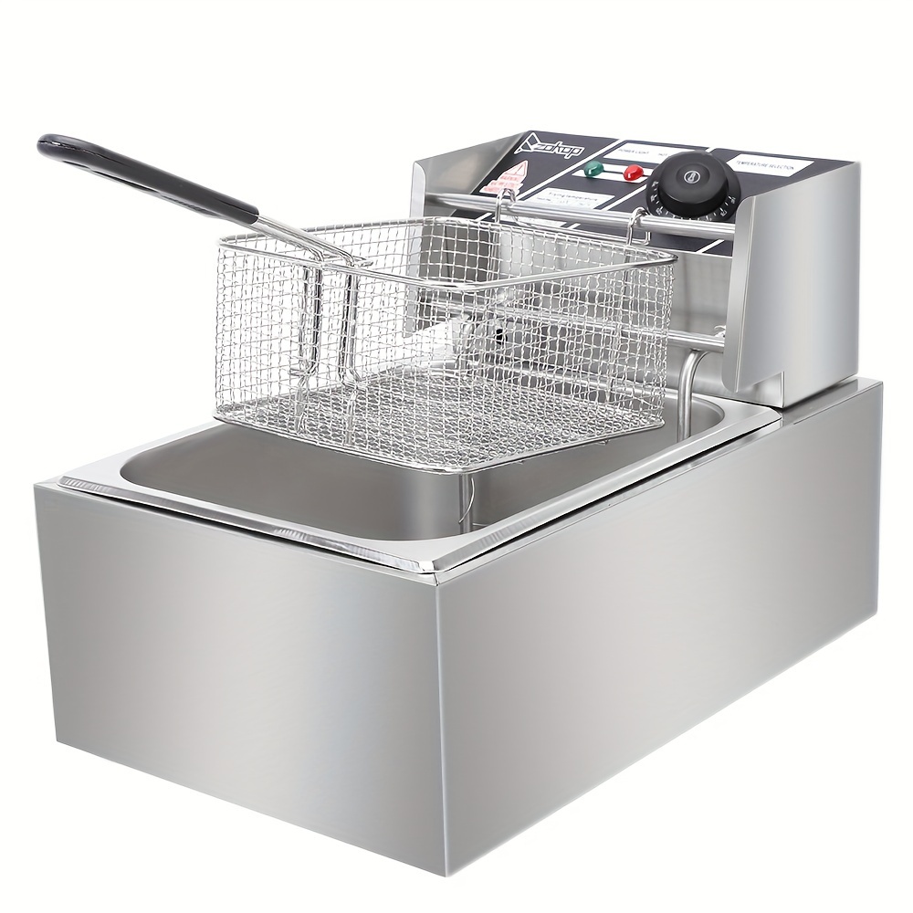 

Us Eh81 110v 2500w 6.3qt/6l Electric Fryer Silvery Stainless Steel /thermostat/etl Power Cord