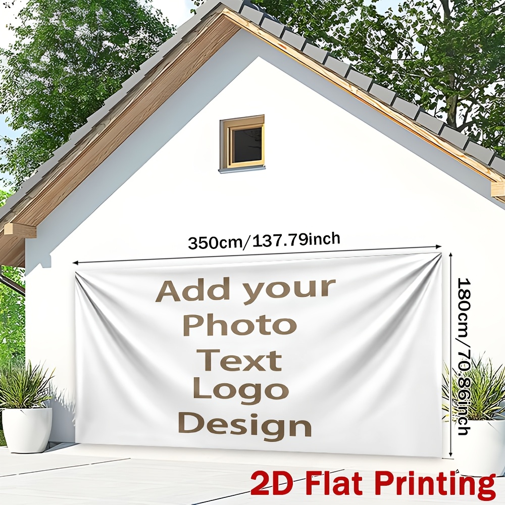 TEMU 1pc Customizable Polyester Backdrop Banner - Personalized Text For Birthdays, Weddings, Anniversaries & Holidays - Durable, Washable & Ironable
