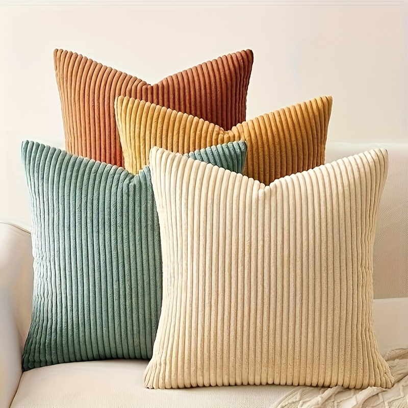 A Set Of Velvet Modern Double-sided Designs, Featuring A Blend Of Bohemian Style And Farmhouse Autumn Home Decor, Measuring 45.01 X 45.01 Cm, Suitable For Scenes In Orange And Blue