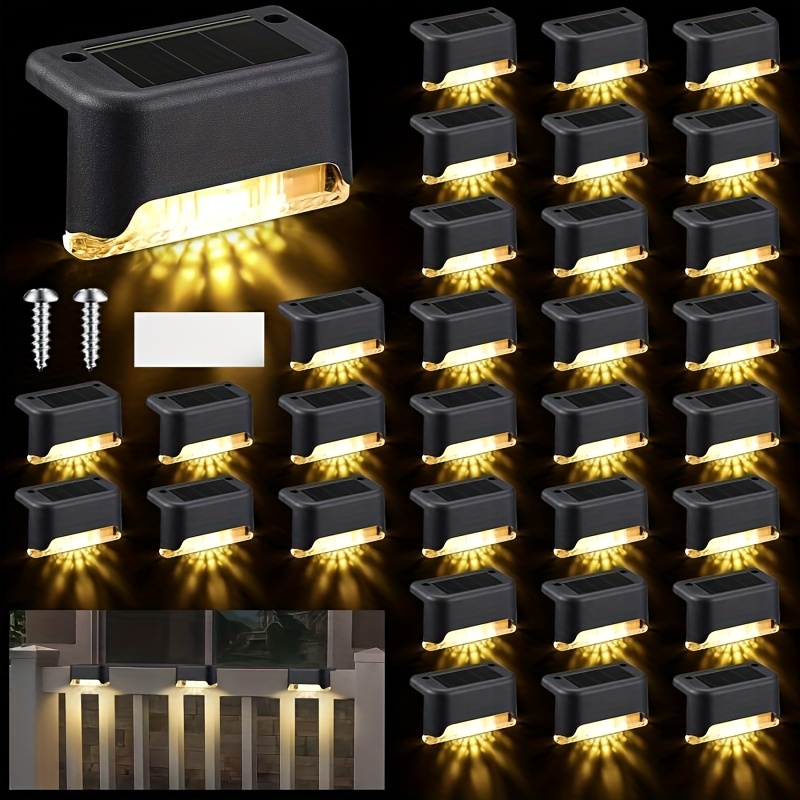 Image of Solar Powered Outdoor Area Lighting Ground Lights 16pcs Pack, Easy Recessed Installation, Multiple Colors From, Suitable For Christmas, Halloween, Father's Day, Wedding, Party Decoration