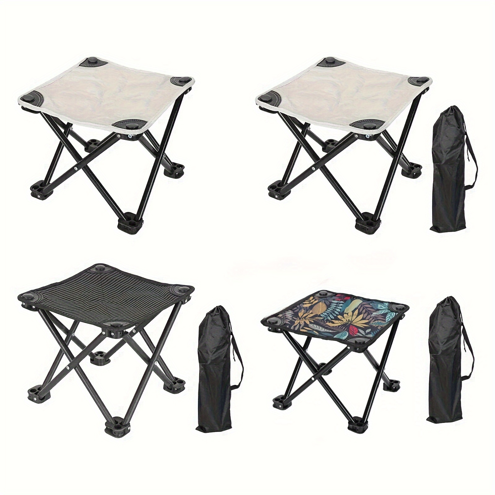 

Outdoor Portable Collapsible Stool Chair, Camping Folding Stool For Hiking Beach Travel Picnic Fishing Seat Tools