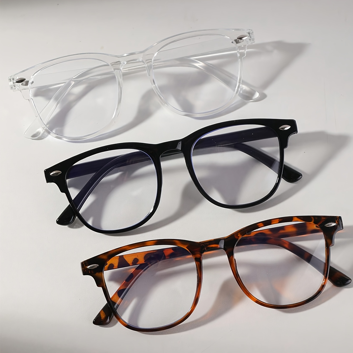 1pc/3pcs, Unisex Vintage Lightweight Fashion Eyeglasses - Women's Stylish Full-frame Glasses, Men's Glasses For Daily Wear While Viewing Phones And Computers