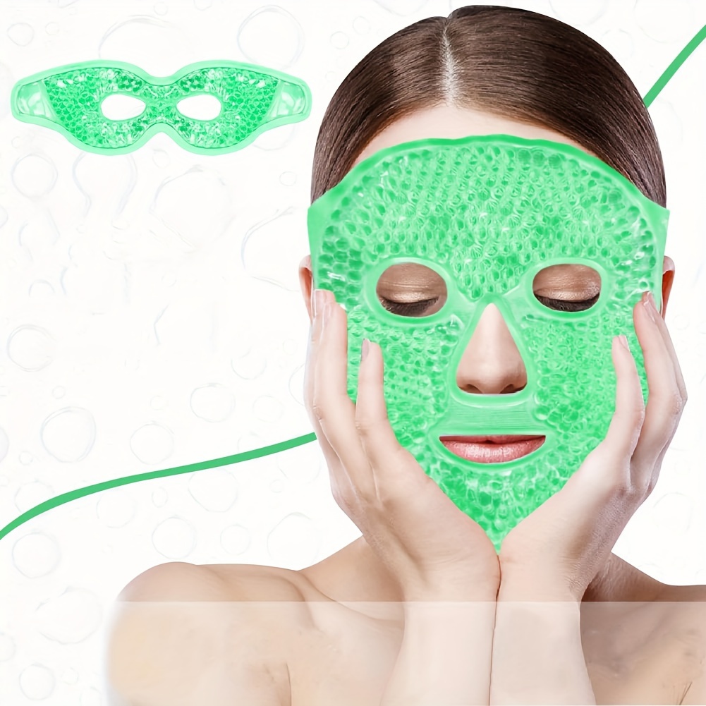2 Stück Kaltkompresse Gel Perlen Gesichtsmaske Augenmaske, Wiederverwendbares Augen Eispack, Mehrzweck Dual Temperatur Heißes und Kaltes Kompresse Gel Perlen Kühlende Augenmaske, Gesichtspflege