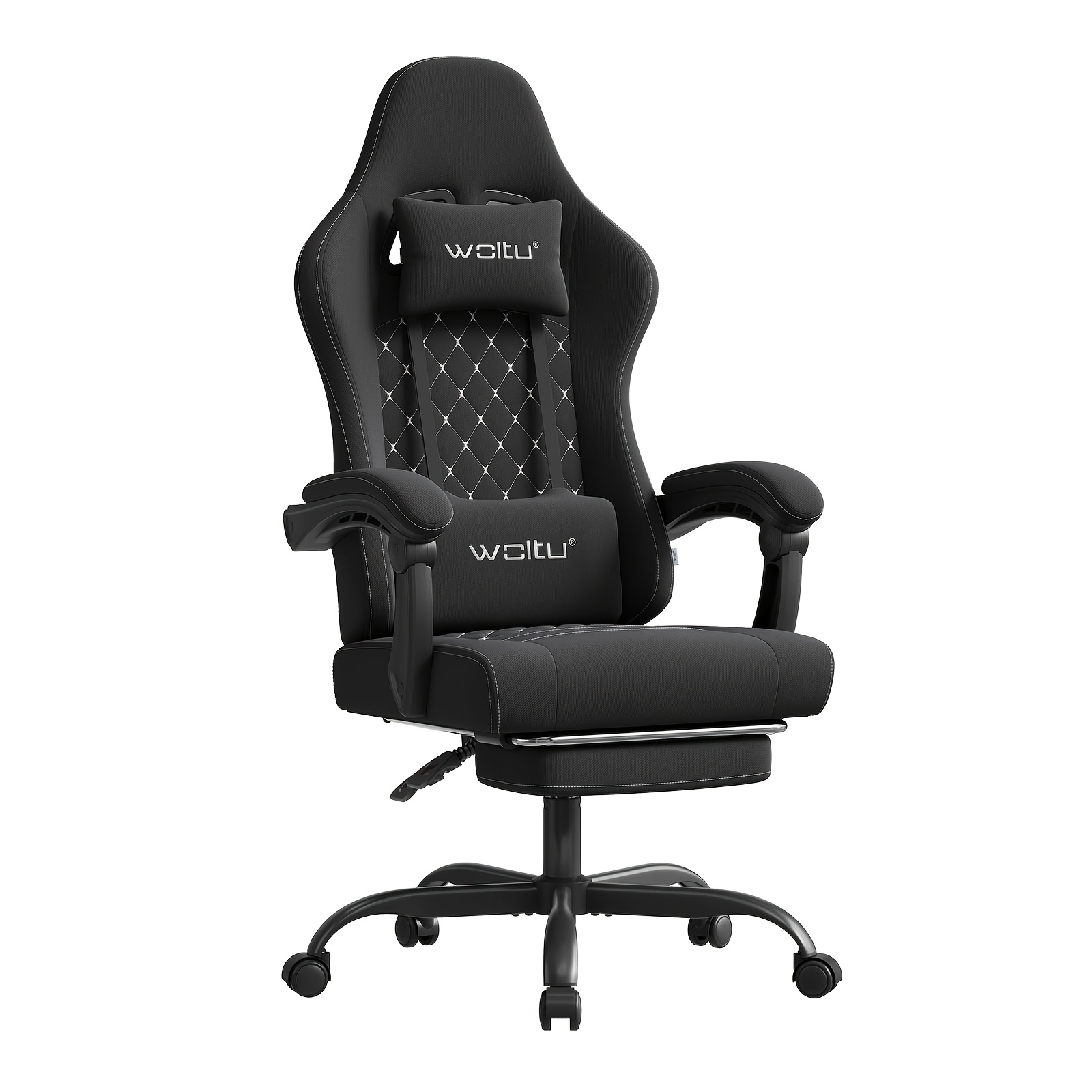 Image of Office Chair, Gaming Chair, Ergonomically Designed, With Spring-loaded Seat Cushion, Headrest And Footrest, Swivel Chair, Weight Capacity 150kg
