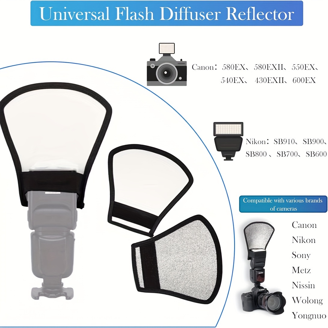   riflettore flash     - kit riflettore    /argentato con fascia  , compatibile con  , nikon, sony e tutti   Dettagli dell'articolo 1