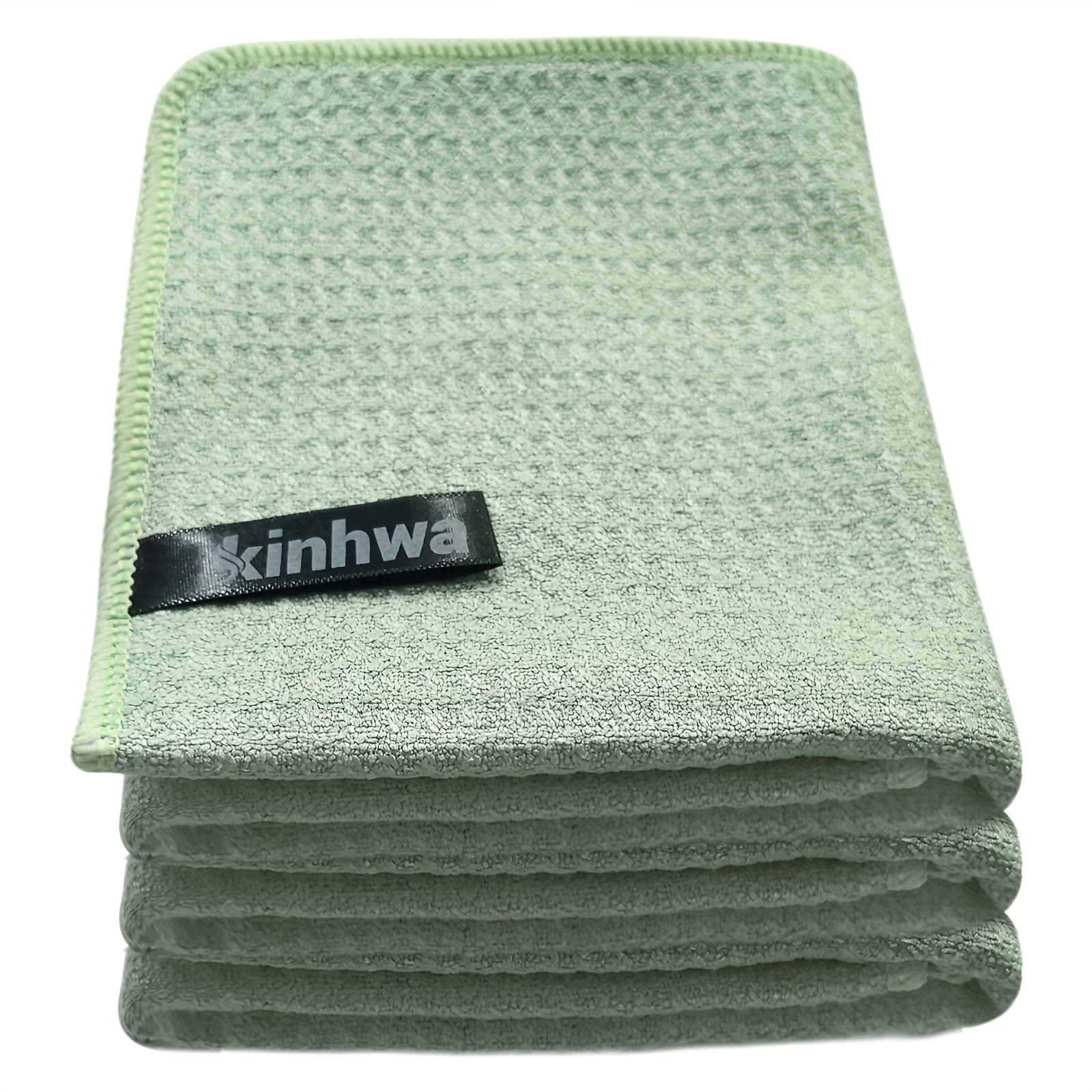 E-shop KinHwa 3er-Pack Grüne Geschirrtücher, Küchenputztücher, Spültücher, Saugfähig, Schnelltrocknend, Fusselfrei, Maschinenwaschbar, Für Küche und