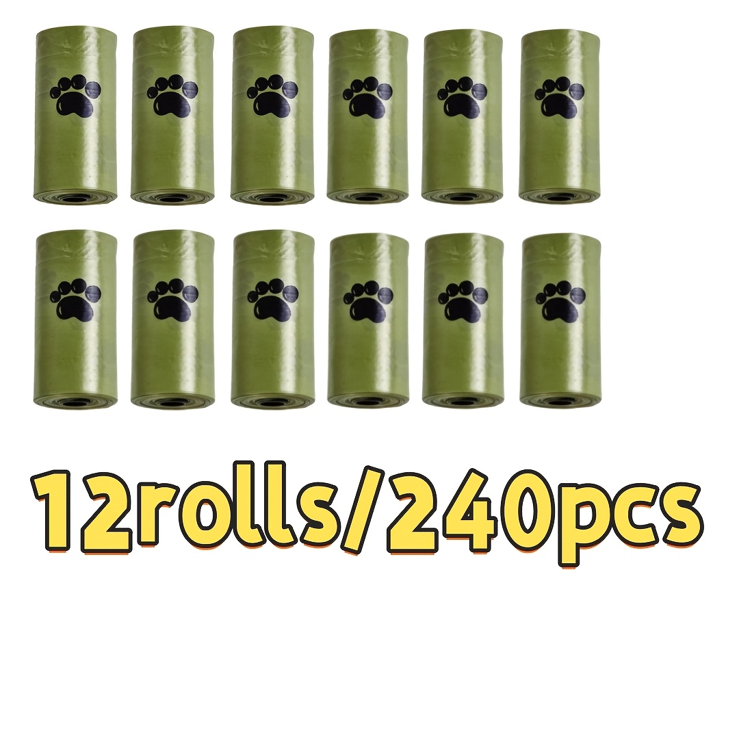 E-shop 12 Rollen/240 Stück Hundekotbeutel, Tragbare Kotbeutel für Haustiere, Extra Dickes Auslaufsicheres Design, Geeignet für Alle Hunderassen –