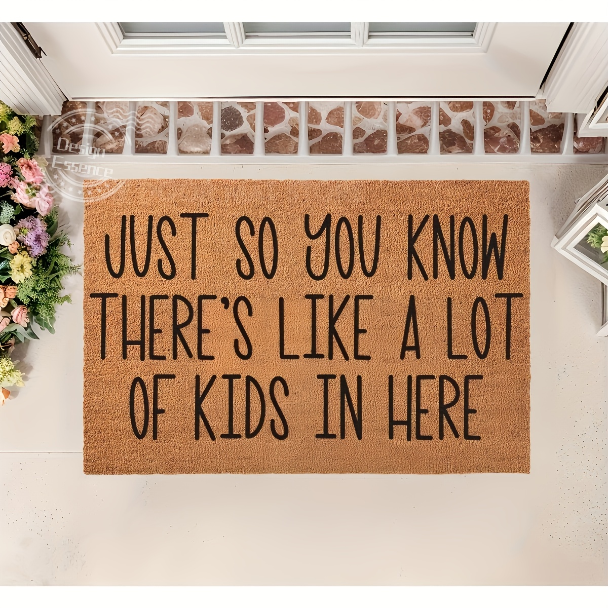 TEMU 1pc Funny Welcome Doormat Outdoor Indoor Mat, Porch Floor Mats, Front Door Patio Non-slip Rubber Entrance Door Mats Room Water-absorbing Floor Mat, Home Porch Decor