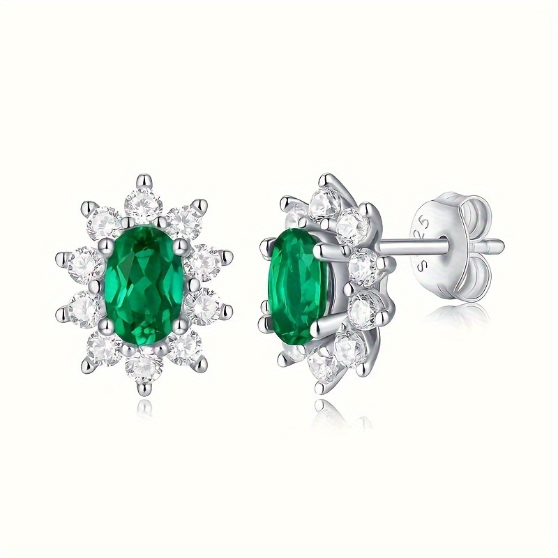 

Lab Emerald Womens - Hypoallergenic S925 - For Engagements, Weddings, And - A On Day, Valentines Day