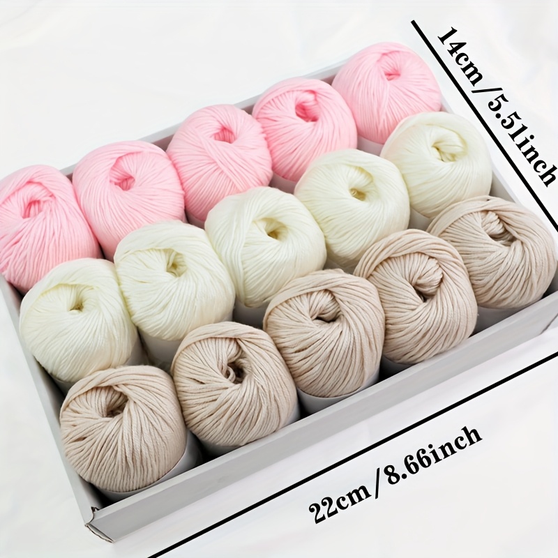 750 pcs deluxe blend yarn set tricolor combination   750  balls per pack soft light beige colorful hand knitting yarn suitable for blankets scarves cardigans shawls and crafts