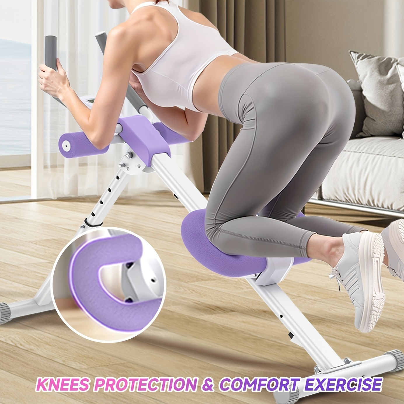 SRIFY Dual Hydraulic Rower, Foldable Squat Machine, Ab Trainer, With Resistance Bands, Quiet Cardio Machine, 6-in-1 Multi-Functional Full-Body Strength Training Equipment For Core, Arms, Abs, Glutes, Legs, Shoulders, Home Gym Low-Impact Excerise, Without Battery