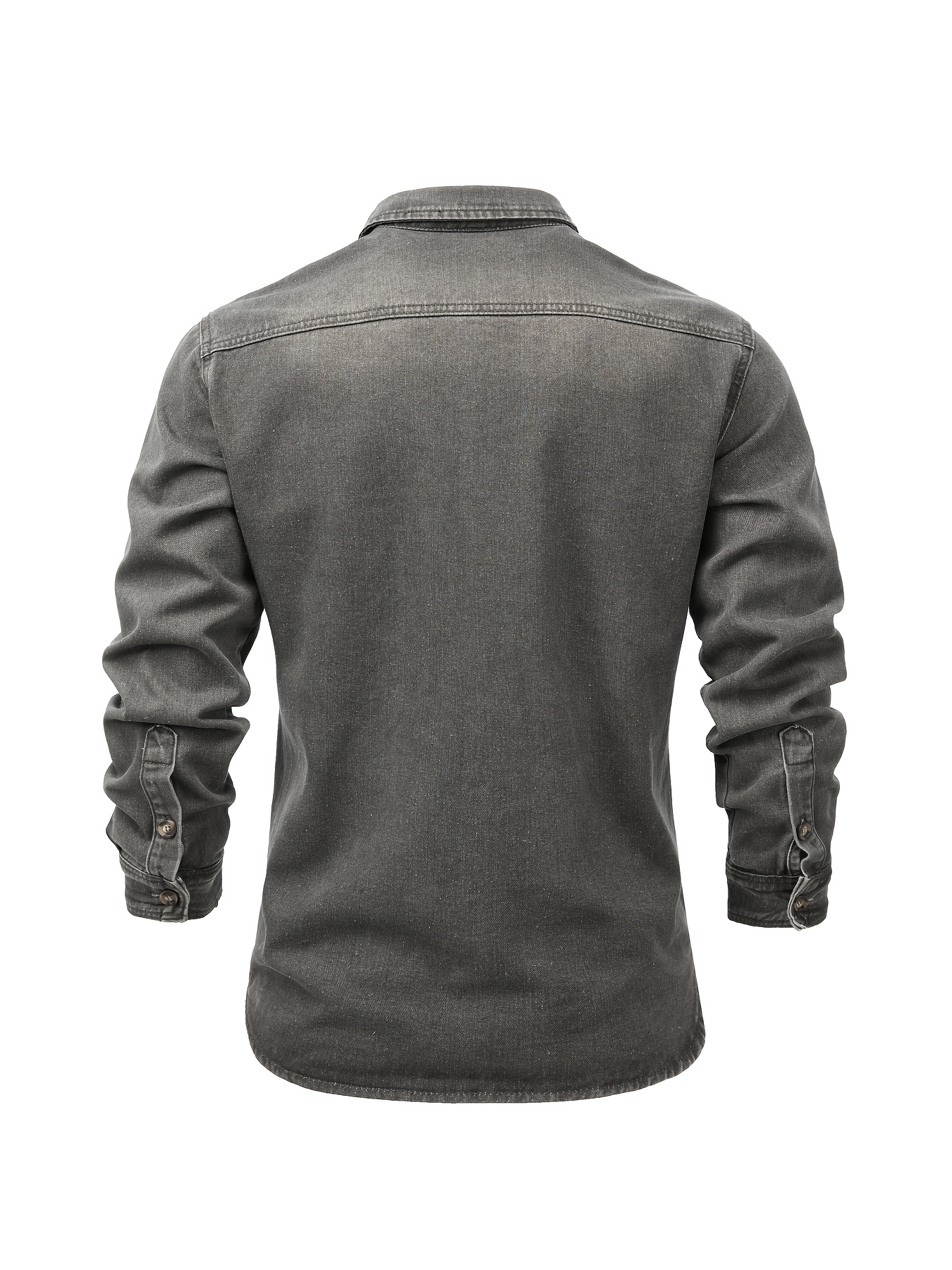New Men'S Jeans Shirt Retro Fashion Streetwear Brand Casual Denim Shirt Men