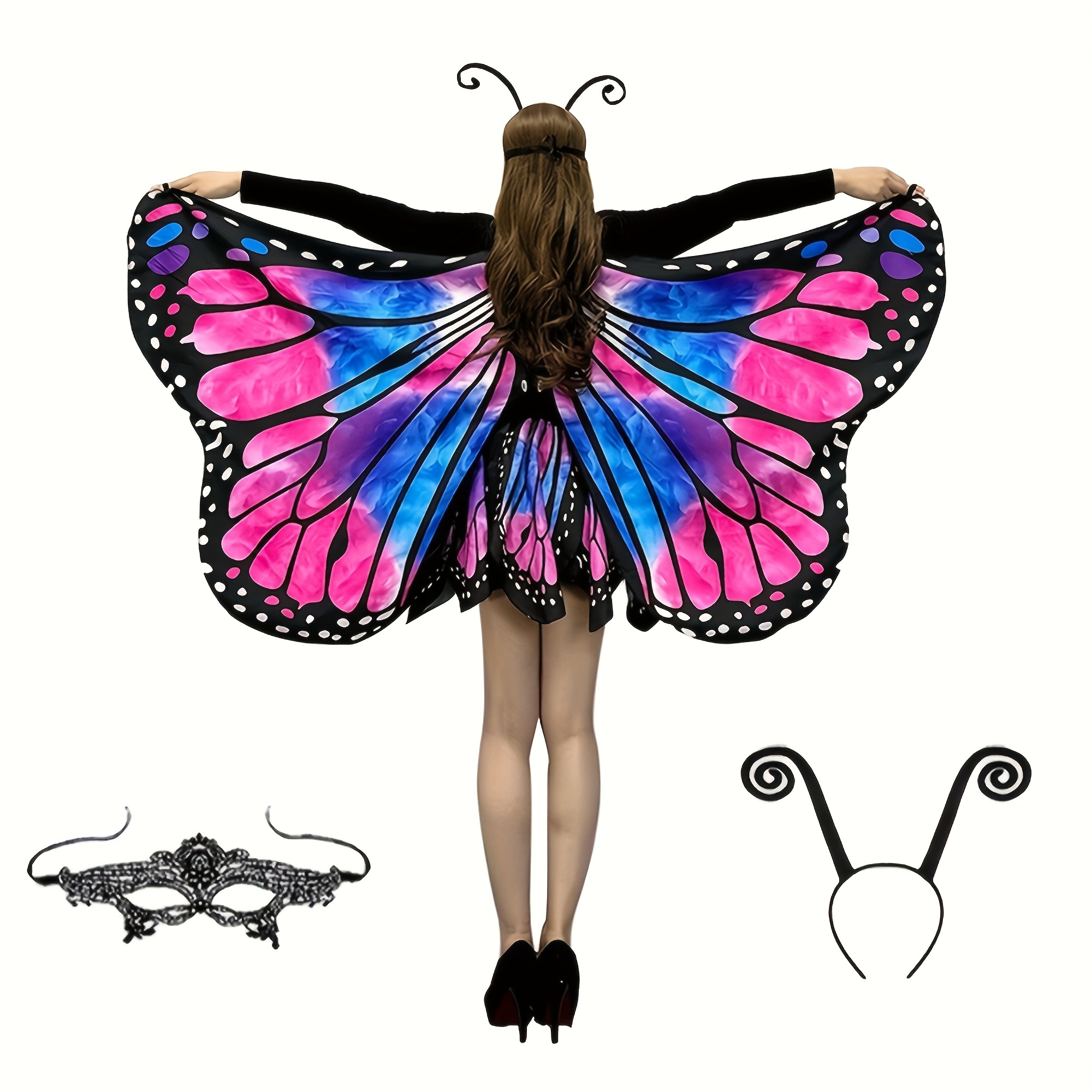 4 stk/sett kvinners sommerfuglvinger kappe + halvskjørt + - Temu Norway, image size:2000x2000