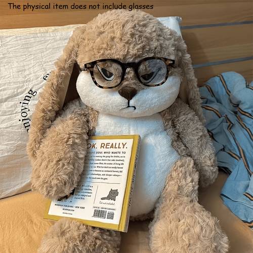 soft rabbit plush toy cute bunny doll with long ears pull rabbit angry for cuddling and playtime home decor birthday gift for friends easter gift christmas and valentines day gift