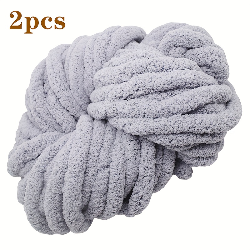 E-shop 2 Stück 500g Katzen-Schwanz Extra-Dickes Eisgarn Fünf-Finger Gestrickter Schal DIY Decke Katzenbett Kissen Super Chunky Isländisches Stricken,