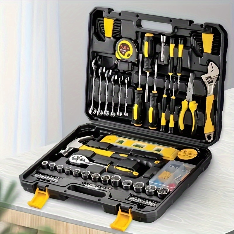 

108pcs Household Car Mechanic Tool Set, Craftsman Basic Tool Kit, Hand Repair Tool Set For Diy, Home Vehicle Workshop Maintemance, Gift For Men